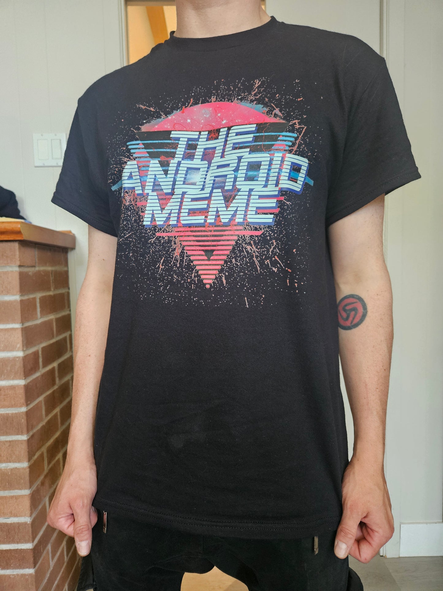 Unisex Splatter Expanded Retro Logo Short Sleeve T-Shirt Direct Printed