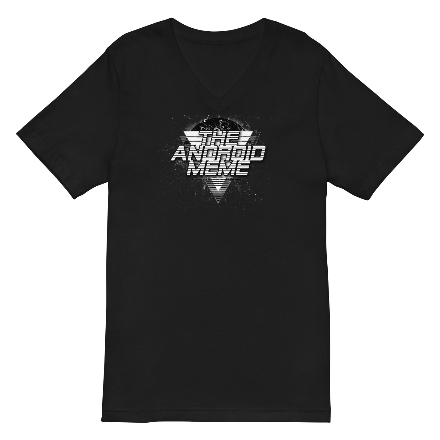 The Android Meme B/W Retro Logo Short Sleeve V-Neck T-Shirt